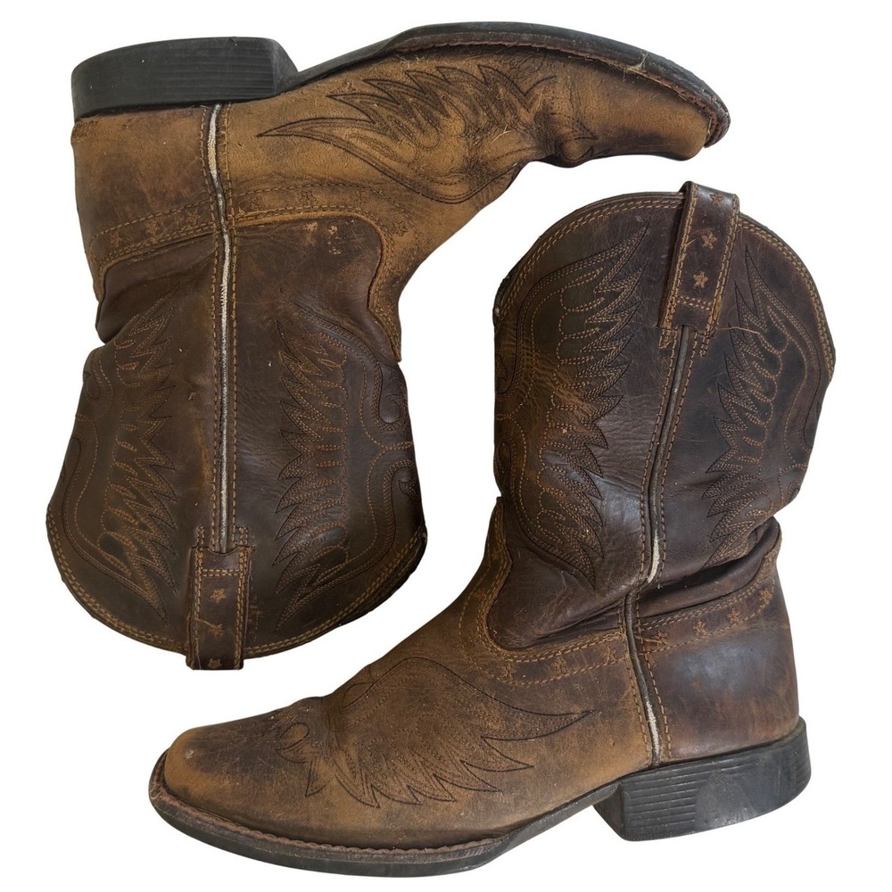 Ariat 10017537 Women's Short Western Boots Brown Distressed Leather Size 4 US
